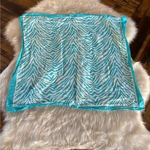 Blue and White Zebra Print Scarf